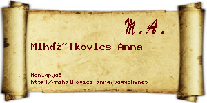 Mihálkovics Anna névjegykártya