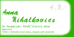 anna mihalkovics business card